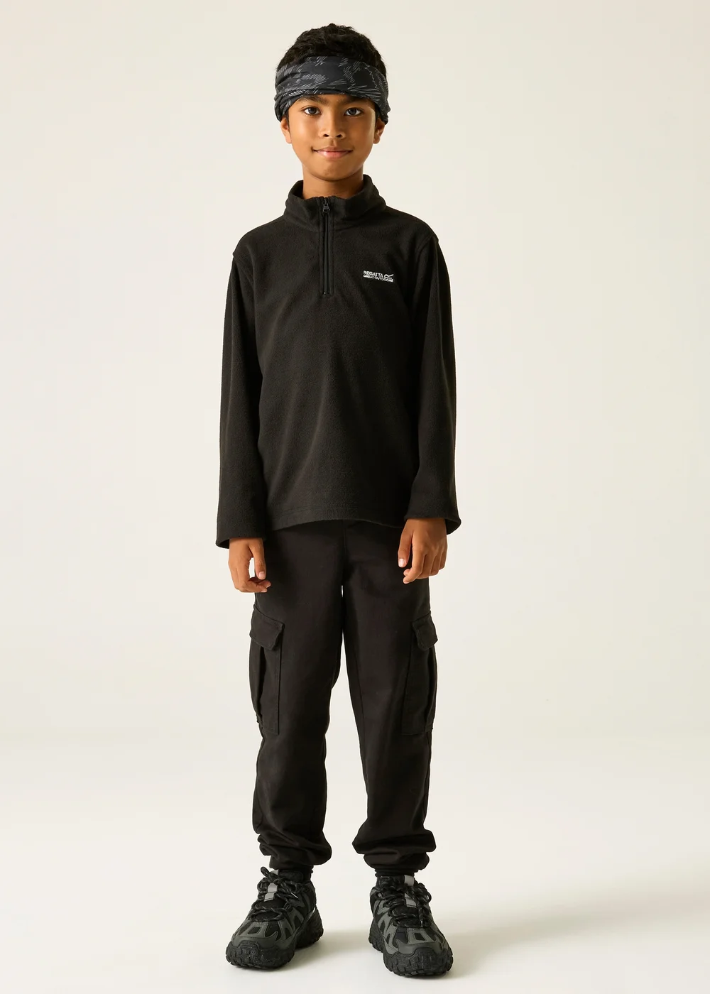 Regatta Black/ Black Kids Hot Shot II Anti-Pill Symmetry Fleece (3-16 Years) - 13 Yrs Image 3