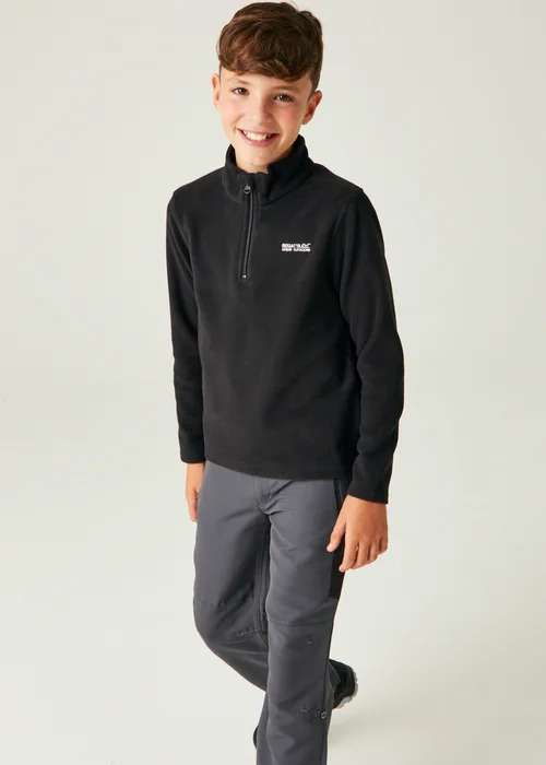 Regatta Black/ Black Kids Hot Shot II Anti-Pill Symmetry Fleece (3-16 Years) - 13 Yrs Image 5