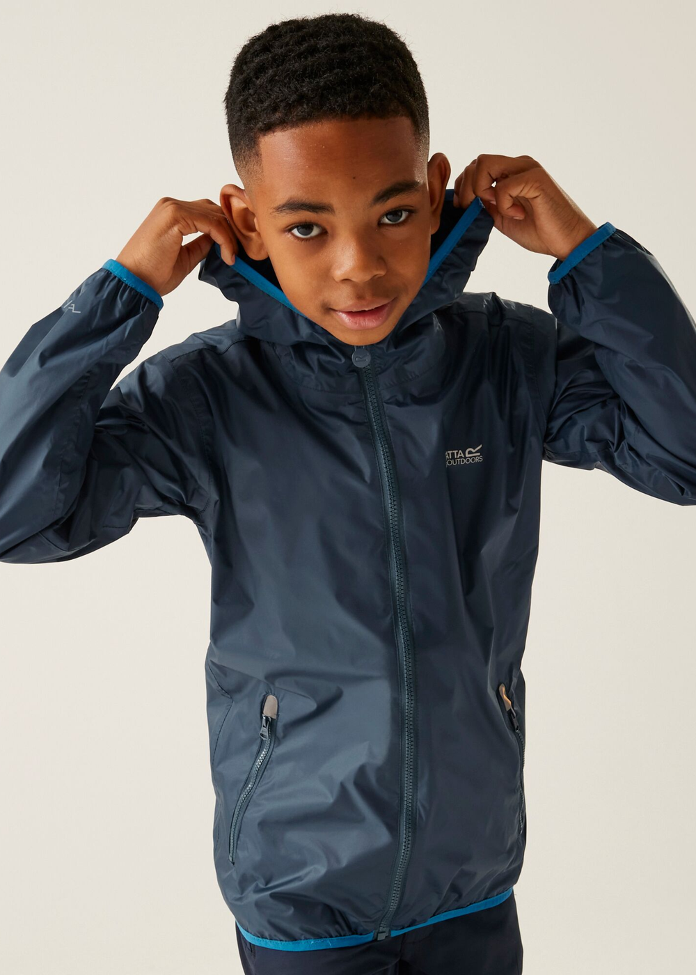 Regatta Moonlight Denim Kids' Lever II Waterproof Packaway Jacket - Age 7-8 Years Image 5