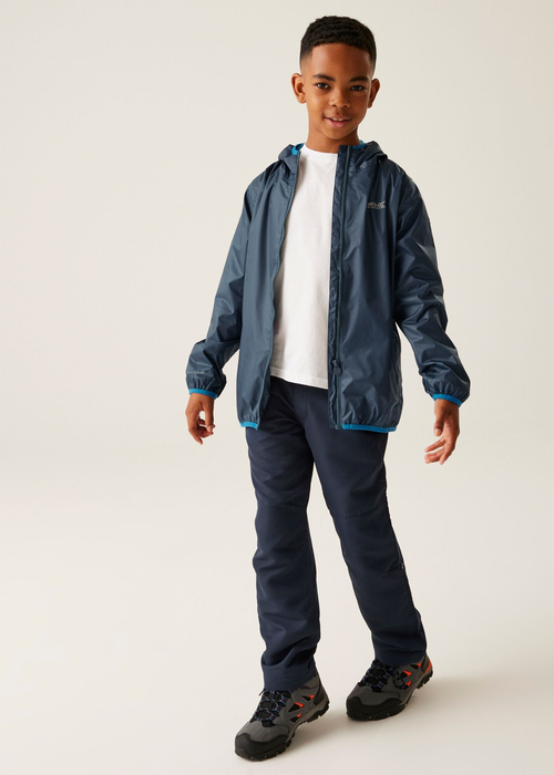 Regatta Moonlight Denim Kids' Lever II Waterproof Packaway Jacket - Age 7-8 Years Image 4