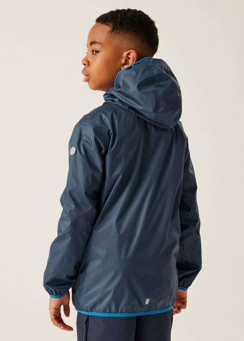 Regatta Moonlight Denim Kids' Lever II Waterproof Packaway Jacket - Age 7-8 Years Image 2