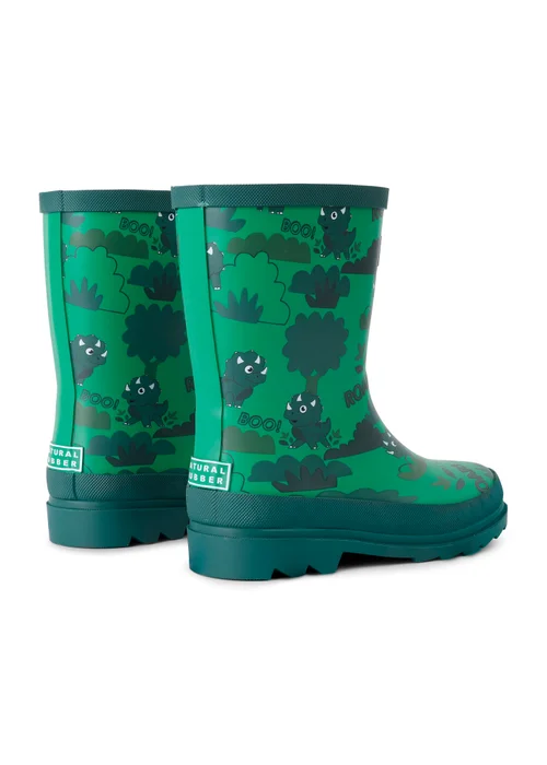 Regatta Stompy the Dinosaur Green Kids' Mudplay Junior II Waterproof Wellies - 1 Infants Image 2