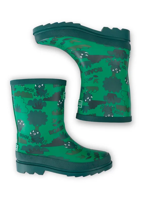 Regatta Stompy the Dinosaur Green Kids' Mudplay Junior II Waterproof Wellies - 1 Infants Image 3