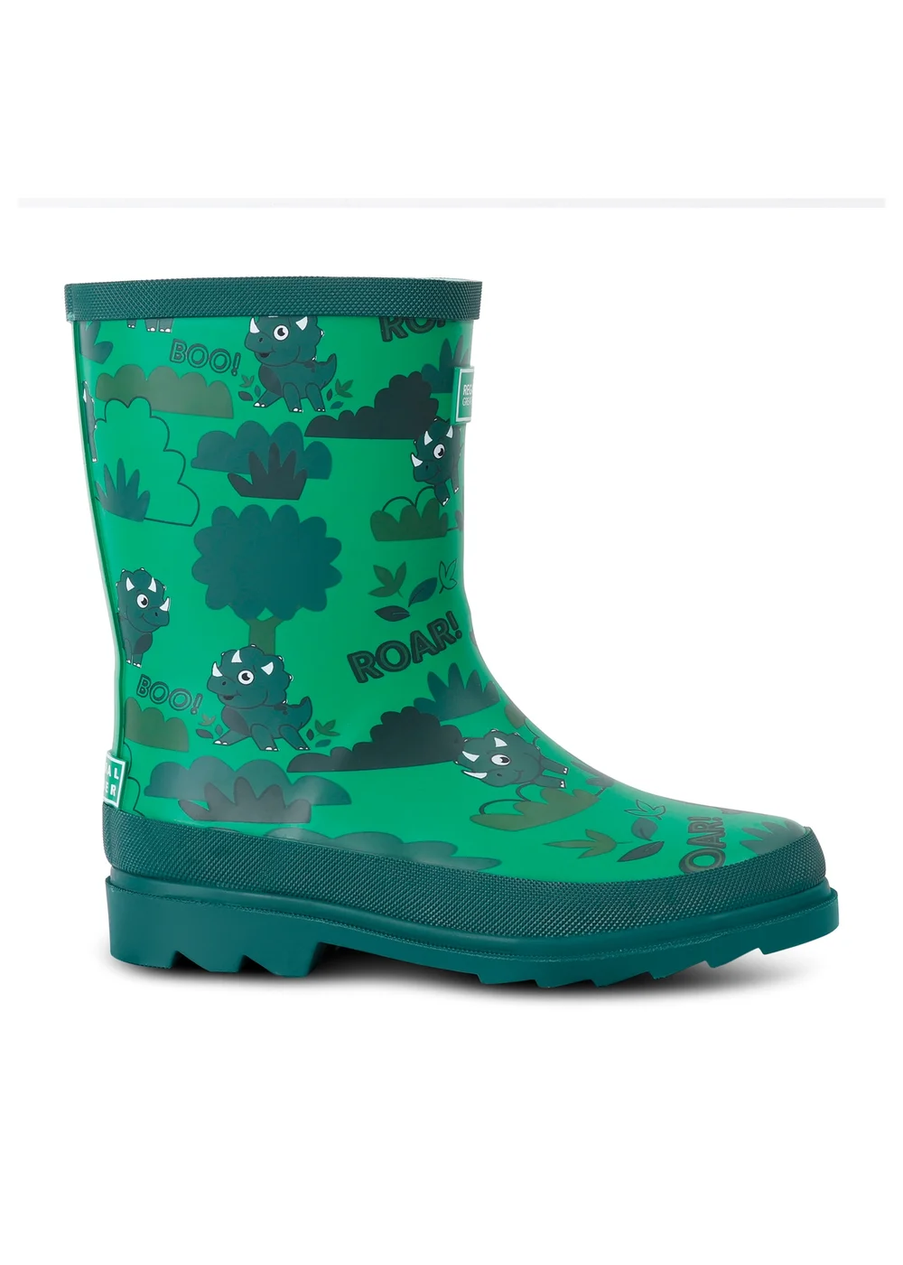 Regatta Stompy the Dinosaur Green Kids' Mudplay Junior II Waterproof Wellies - 1 Infants Image 1