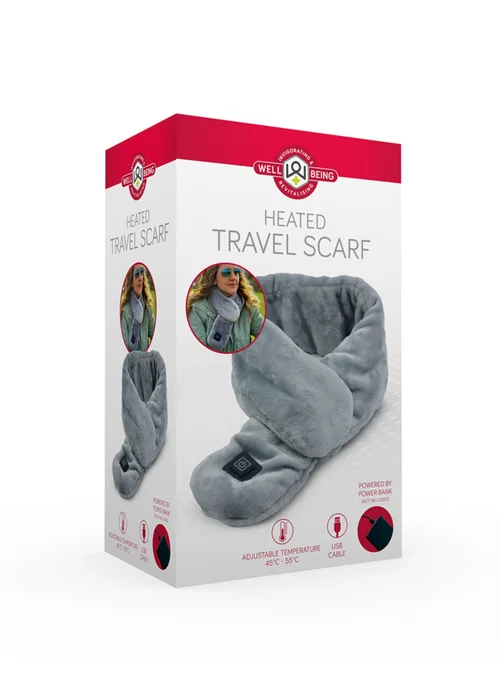 Wellbeing Grey Heated Travel Scarf - One Size Image 5