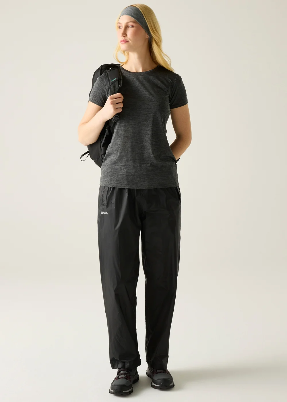 Regatta Black Pack It Waterproof Breathable Isolite Over Trousers - M Image 3
