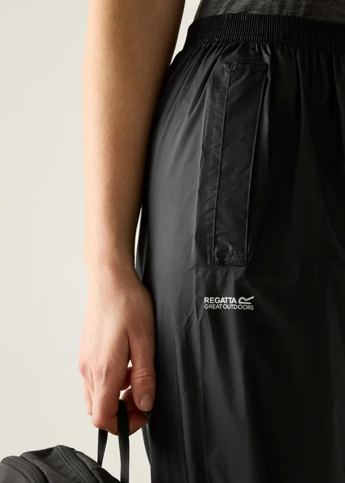 Regatta Black Pack It Waterproof Breathable Isolite Over Trousers - M Image 4
