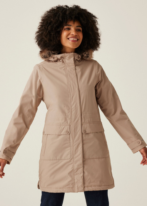 Regatta Warm Taupe Sabinka II Fur Trim Parka Jacket - 8 Image 1