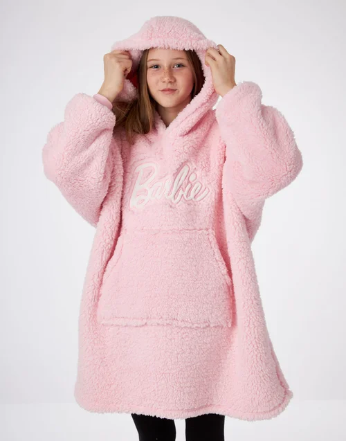 Vanilla Underground Barbie Girls Pink Logo Blanket Hoodie (6 - 13 Years) - Age 6 - 8 Years Image 3