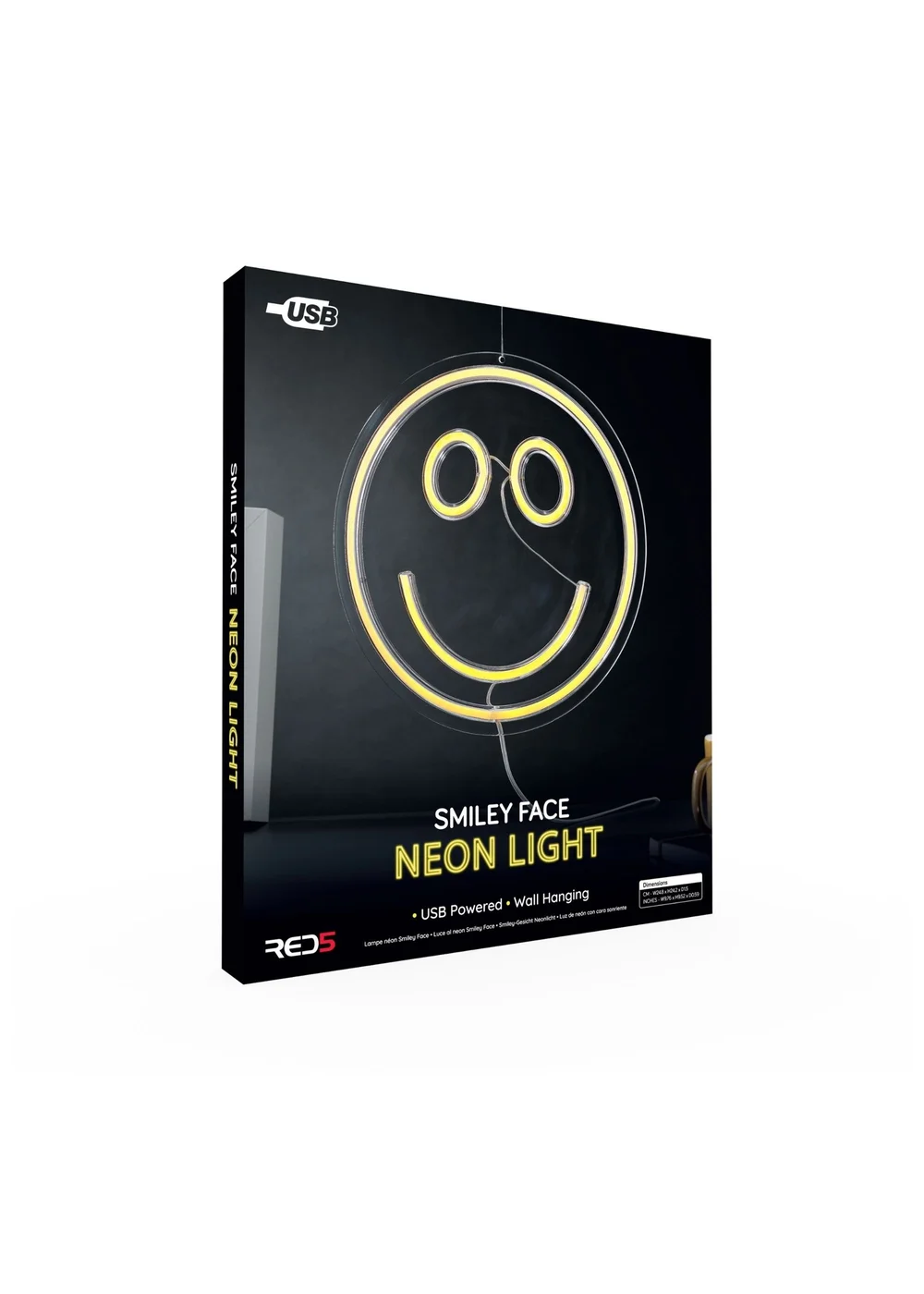RED5 Clear Smiley Face Neon Effect Light - One Size Image 4