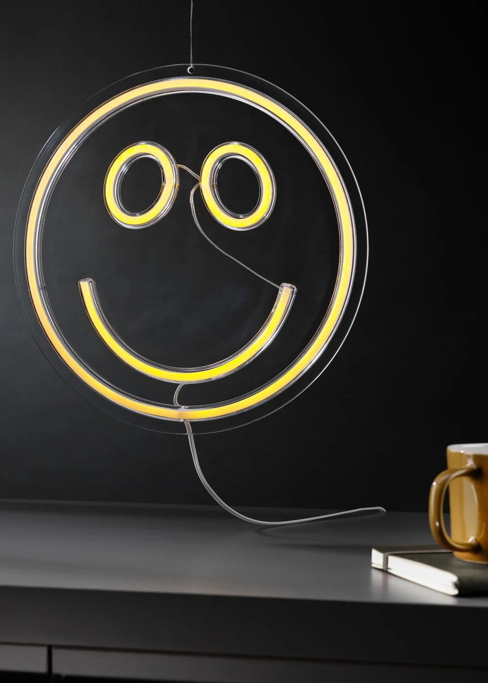 RED5 Clear Smiley Face Neon Effect Light - One Size Image 1