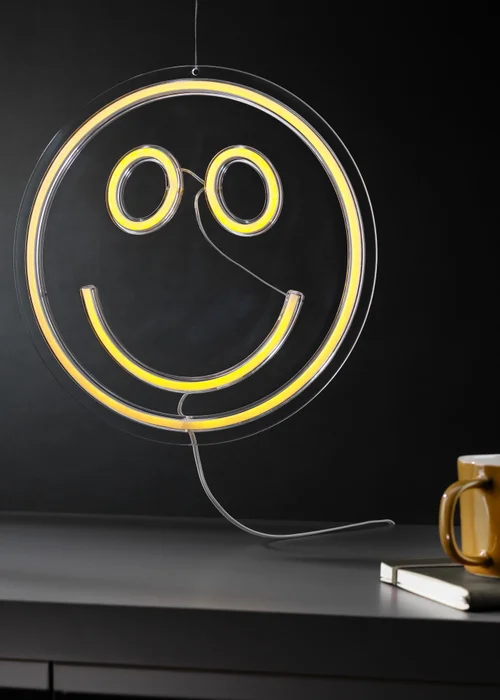 RED5 Clear Smiley Face Neon Effect Light - One Size Image 1