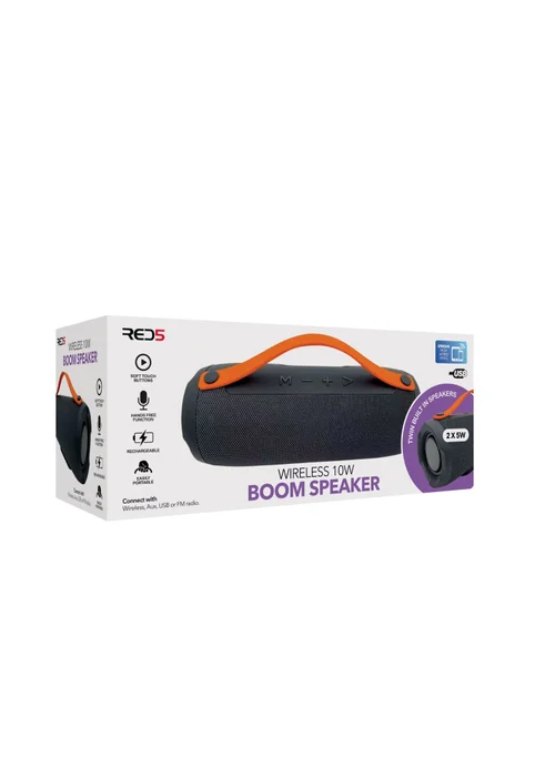 Red 5 Black Wireless Boom Speaker - One Size Image 6