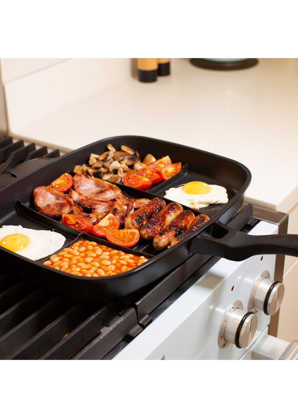 Ingenious Black Lazy Man Frying Pan - One Size Image 2
