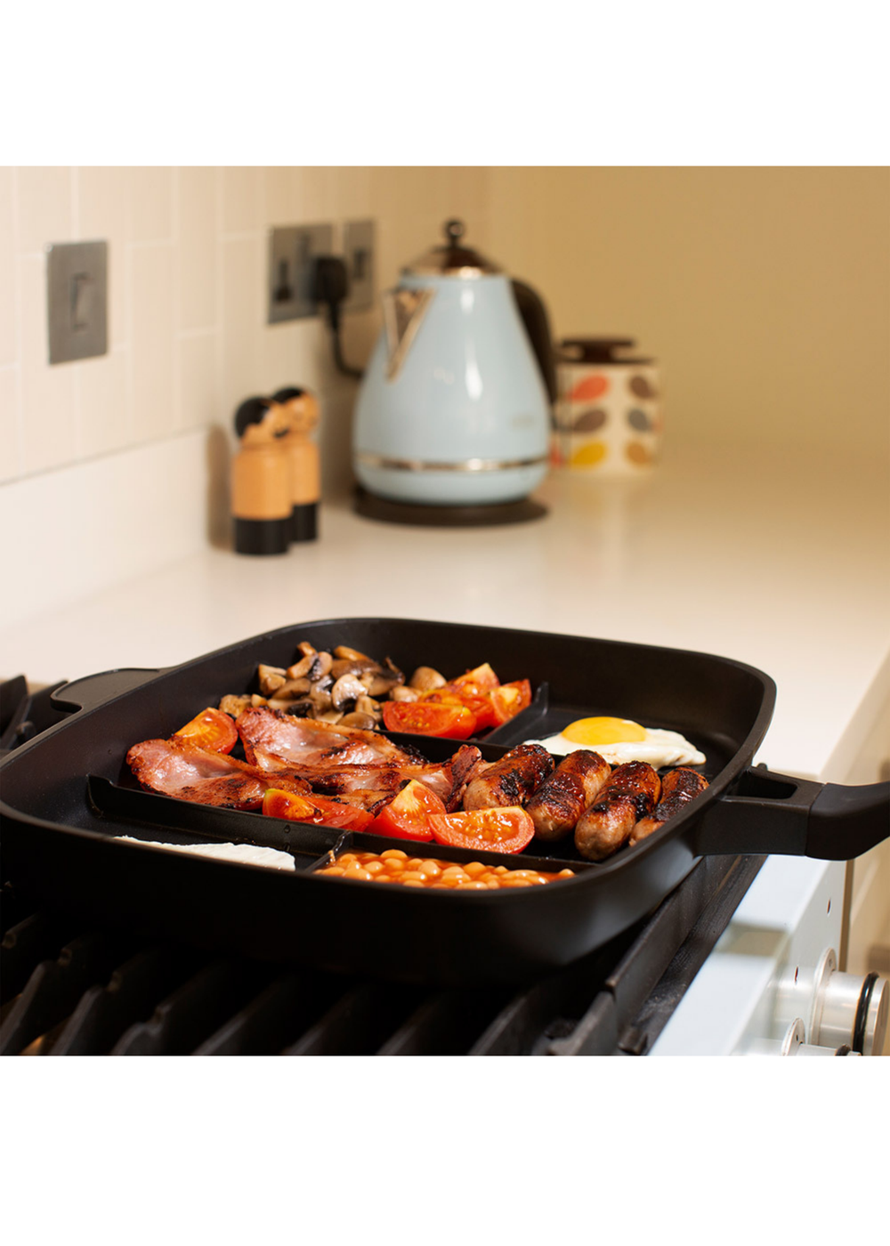 Ingenious Black Lazy Man Frying Pan - One Size Image 4