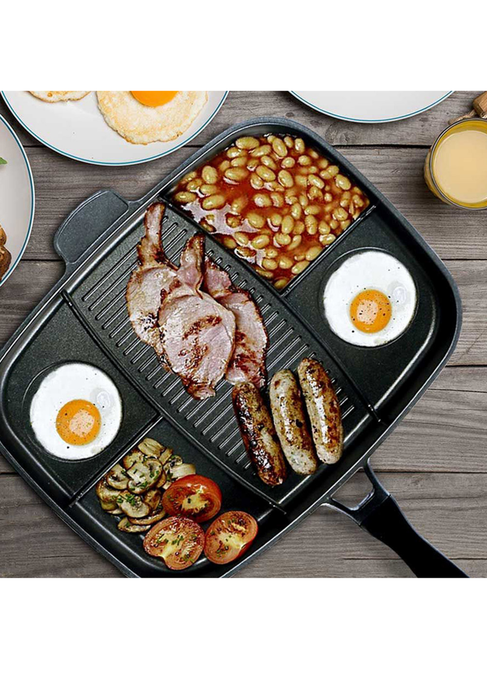 Ingenious Black Lazy Man Frying Pan - One Size Image 3