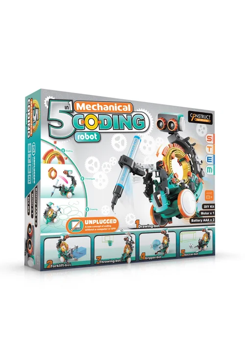 Construct & Create Multi 5 in 1 Mechanical Coding Robot - One Size Image 6