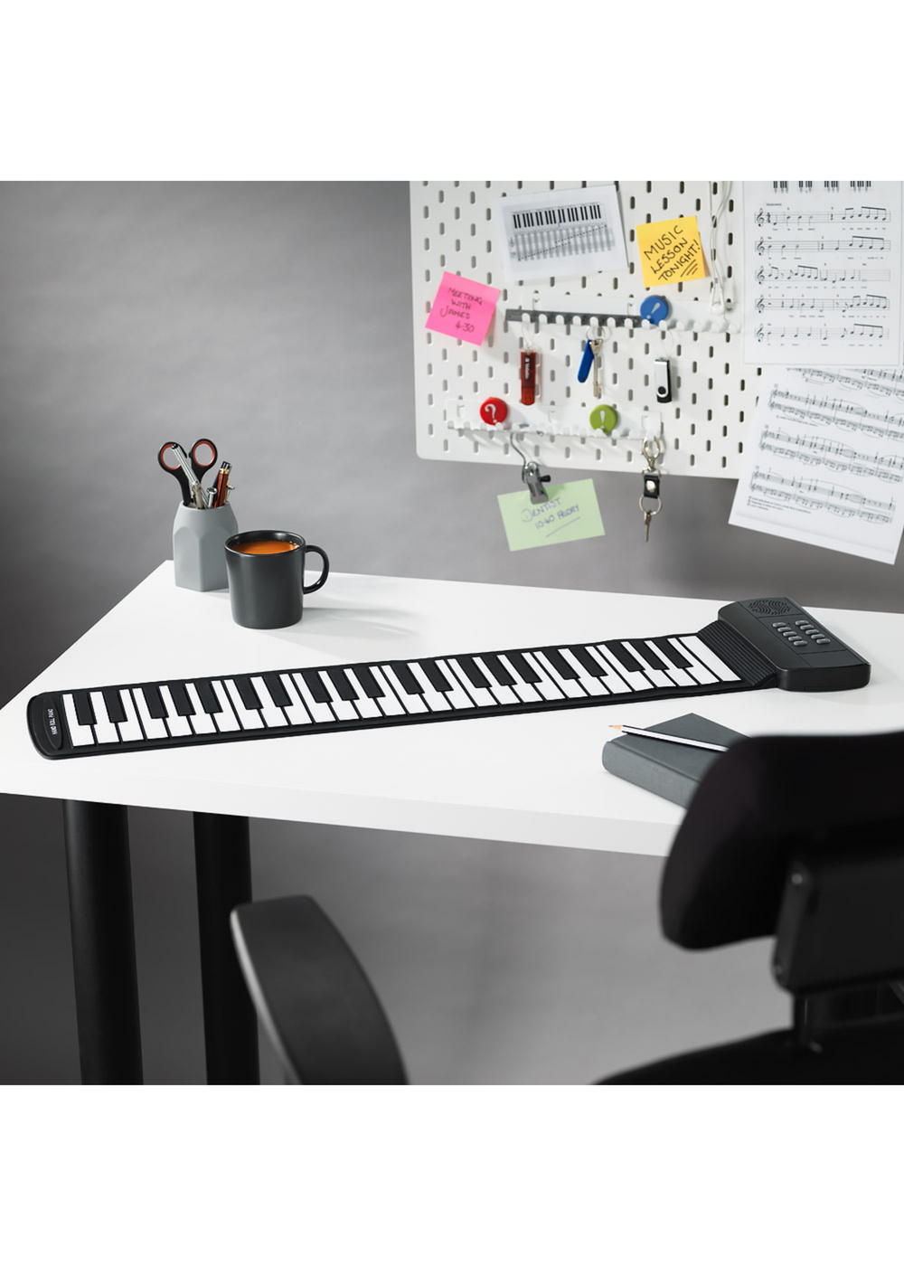 RED5 Black Roll Up Piano - One Size Image 1