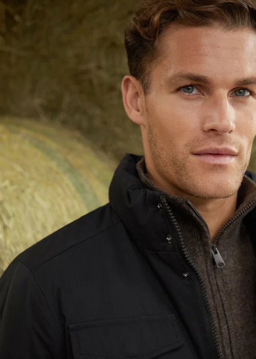 Threadbare Black Funnel Neck Utility Coat - S Image 3