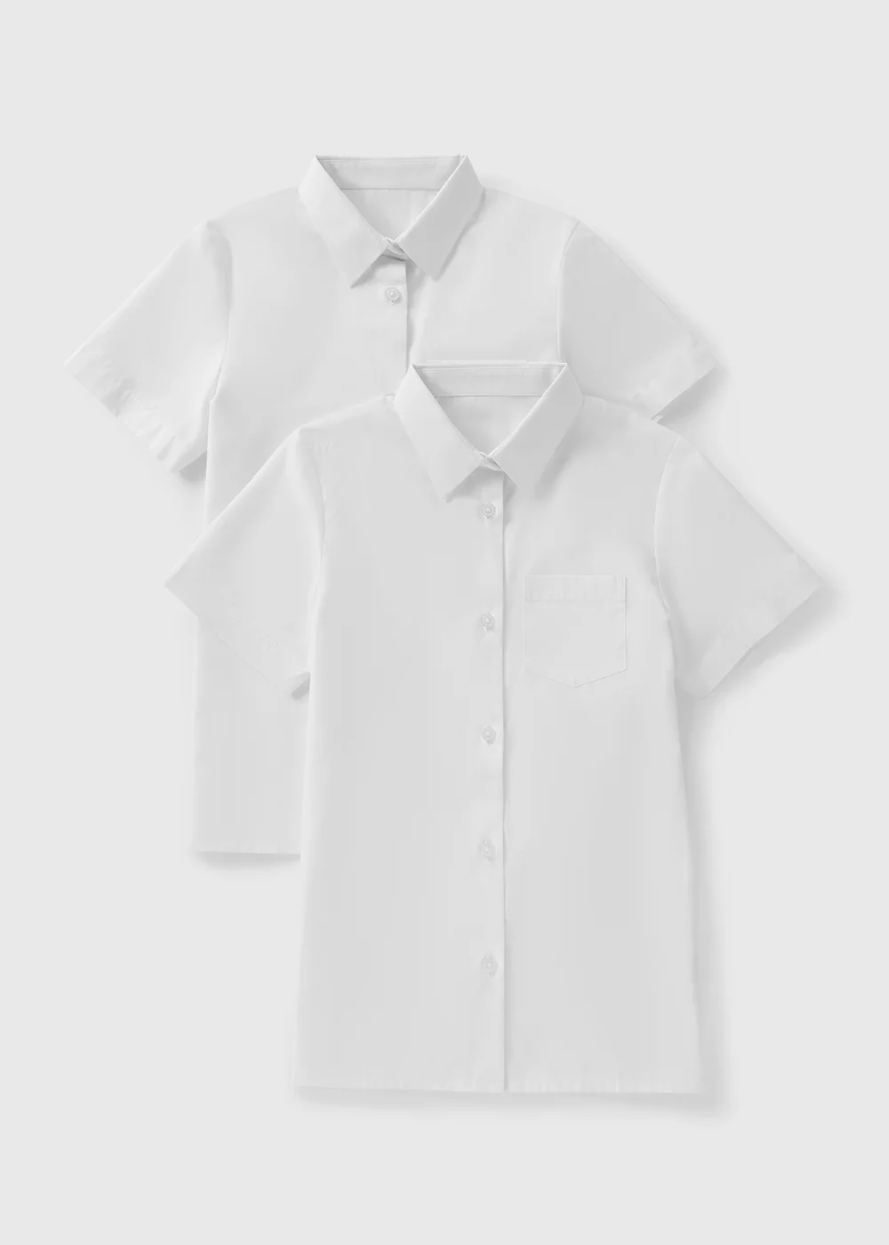 2 Pack Girls Slim Fit Short Sleeve Shirt (4-16yrs) - 4 Yrs Image 1