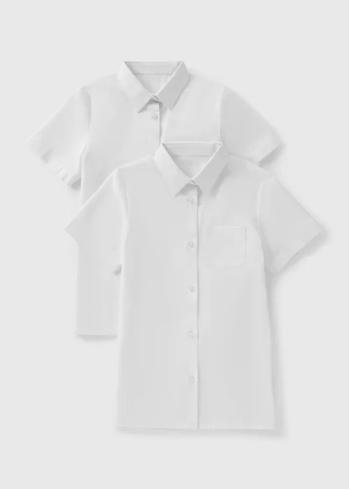 2 Pack Girls Slim Fit Short Sleeve Shirt (4-16yrs) - 4 Yrs Image 1