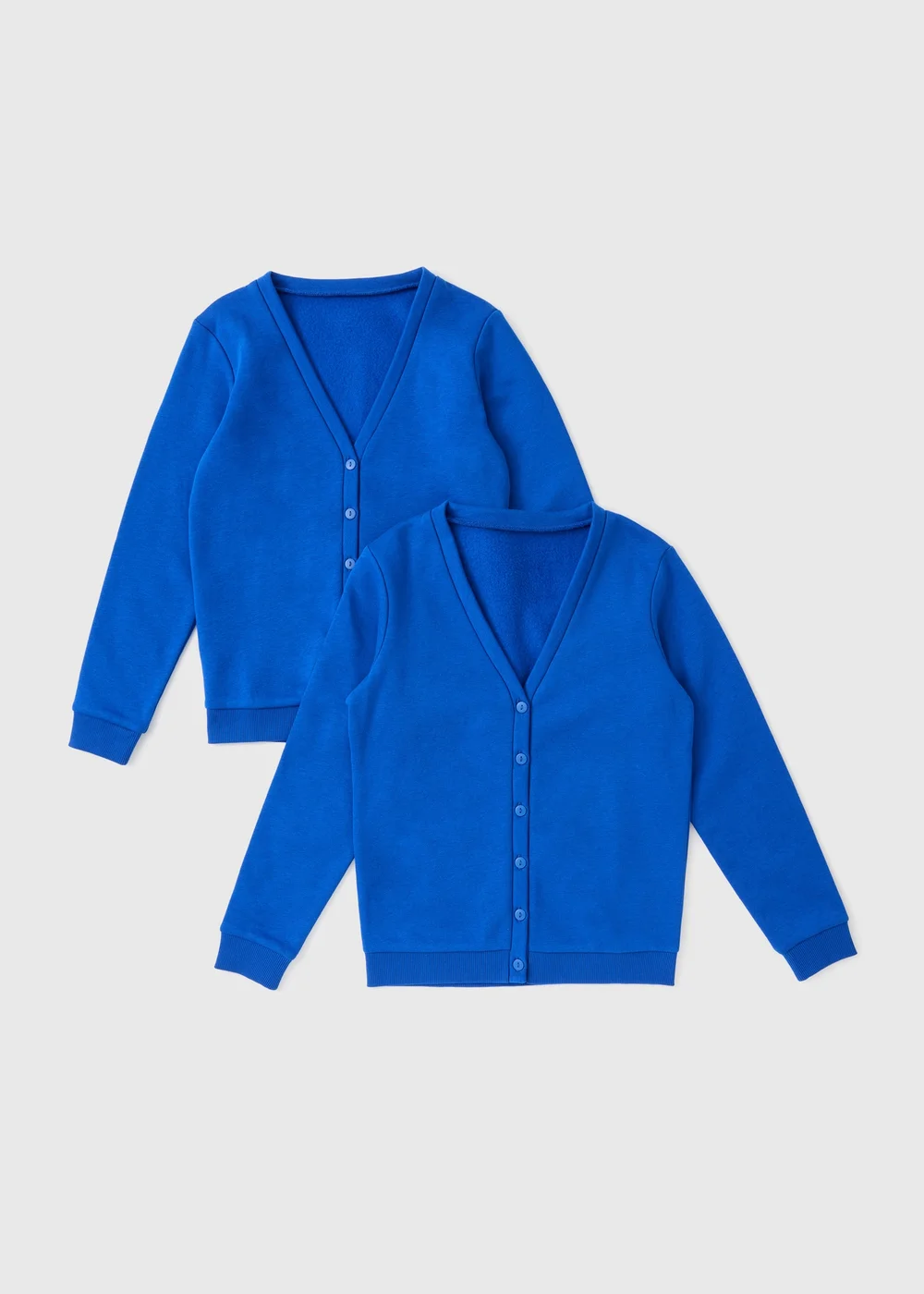 2 Pack Girls Royal Blue V-Neck Sweat Cardigans (3-13yrs) - 4 Yrs Image 1