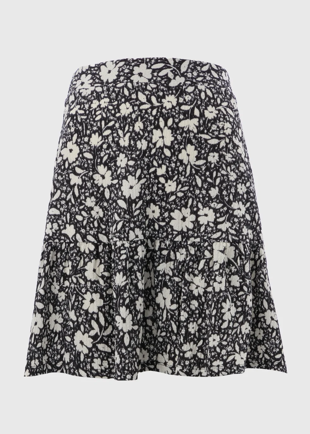 Black Mono Ditsy Floral Mini Skirt - 8 Image 4