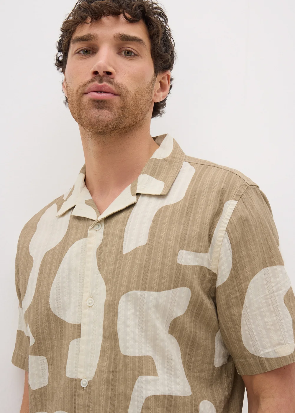 Stone Abstract Short Sleeve Shirt - S Image 2