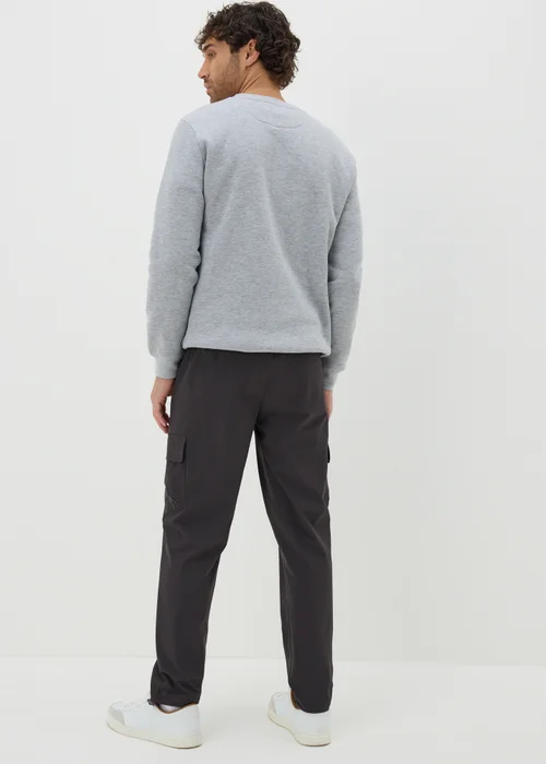 Charcoal Smart Cuffed Cargo Trousers - Small Image 2