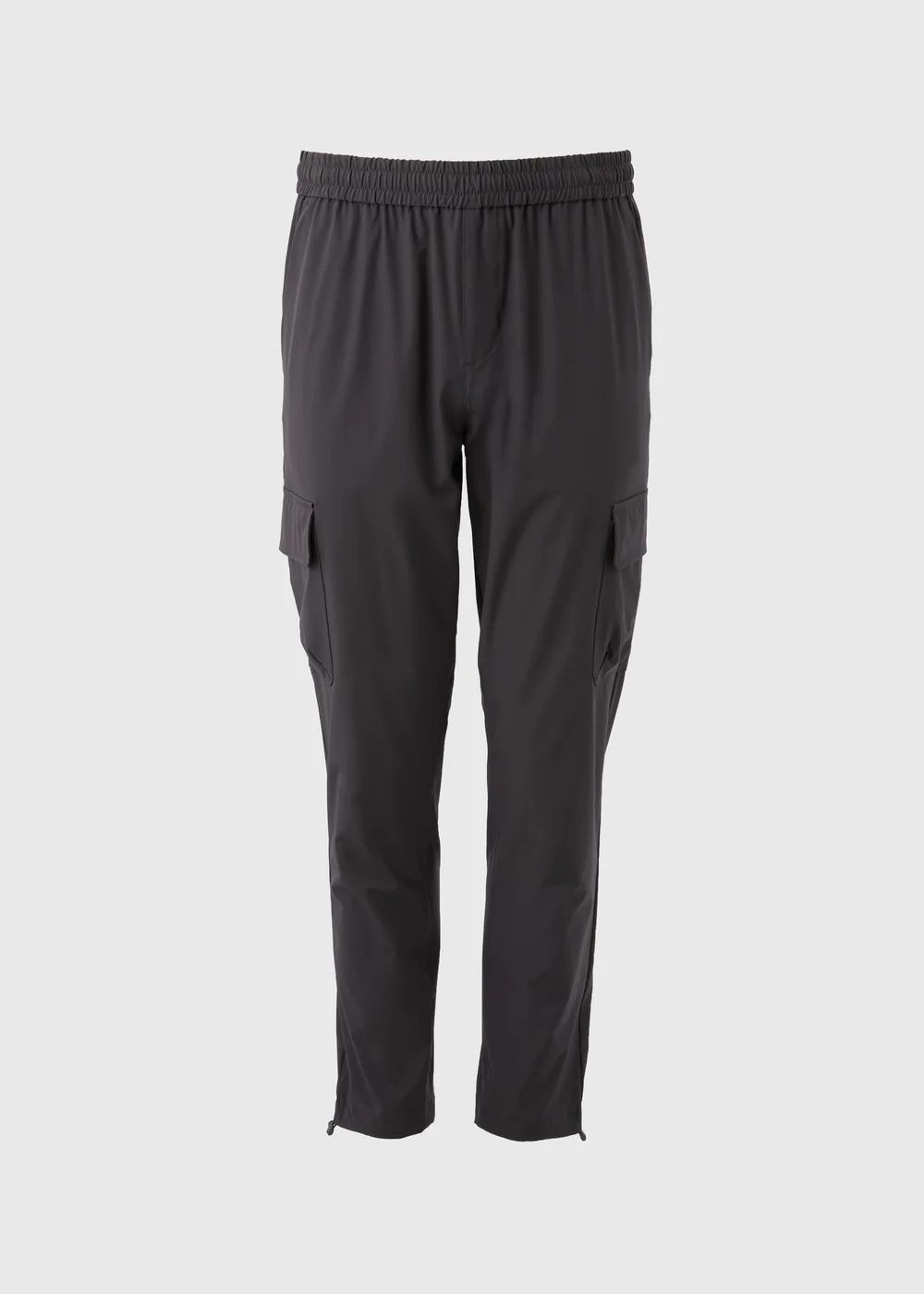 Charcoal Smart Cuffed Cargo Trousers - Small Image 4