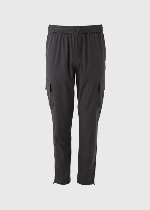 Charcoal Smart Cuffed Cargo Trousers - Small Image 4