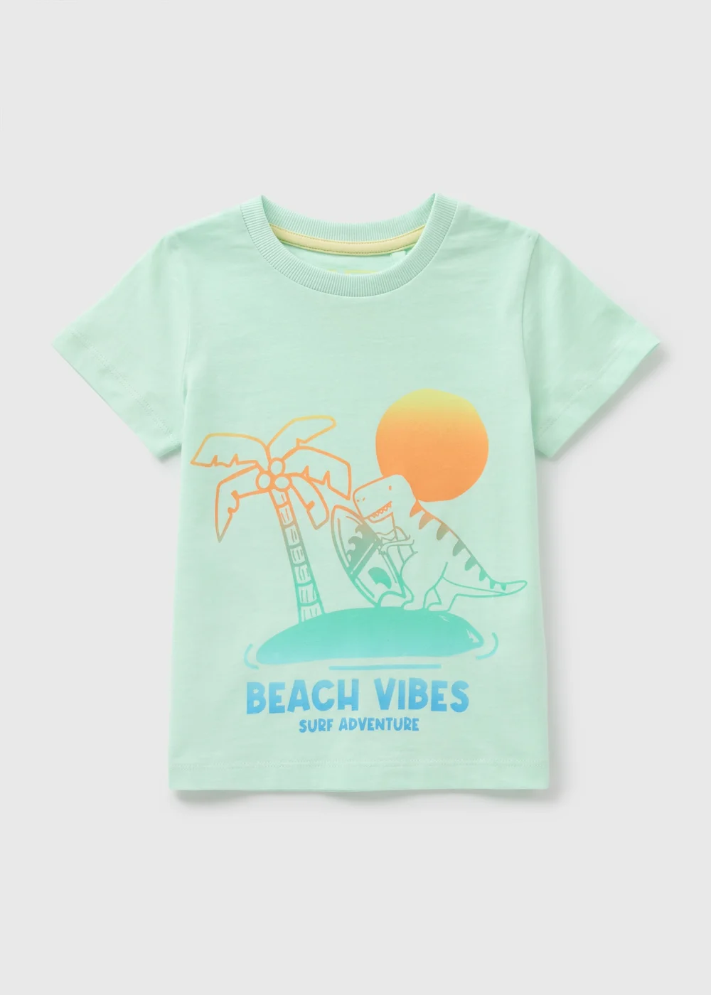 Boys Aqua Dinosaur T-Shirt (1-7yrs) - 1-1.5 Yrs Image 1