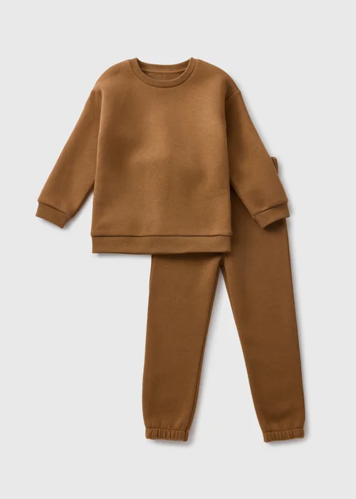 Boys Tan Sweatshirt & Jogging Bottom Set (1-7yrs) - 1-1.5 Yrs Image 1