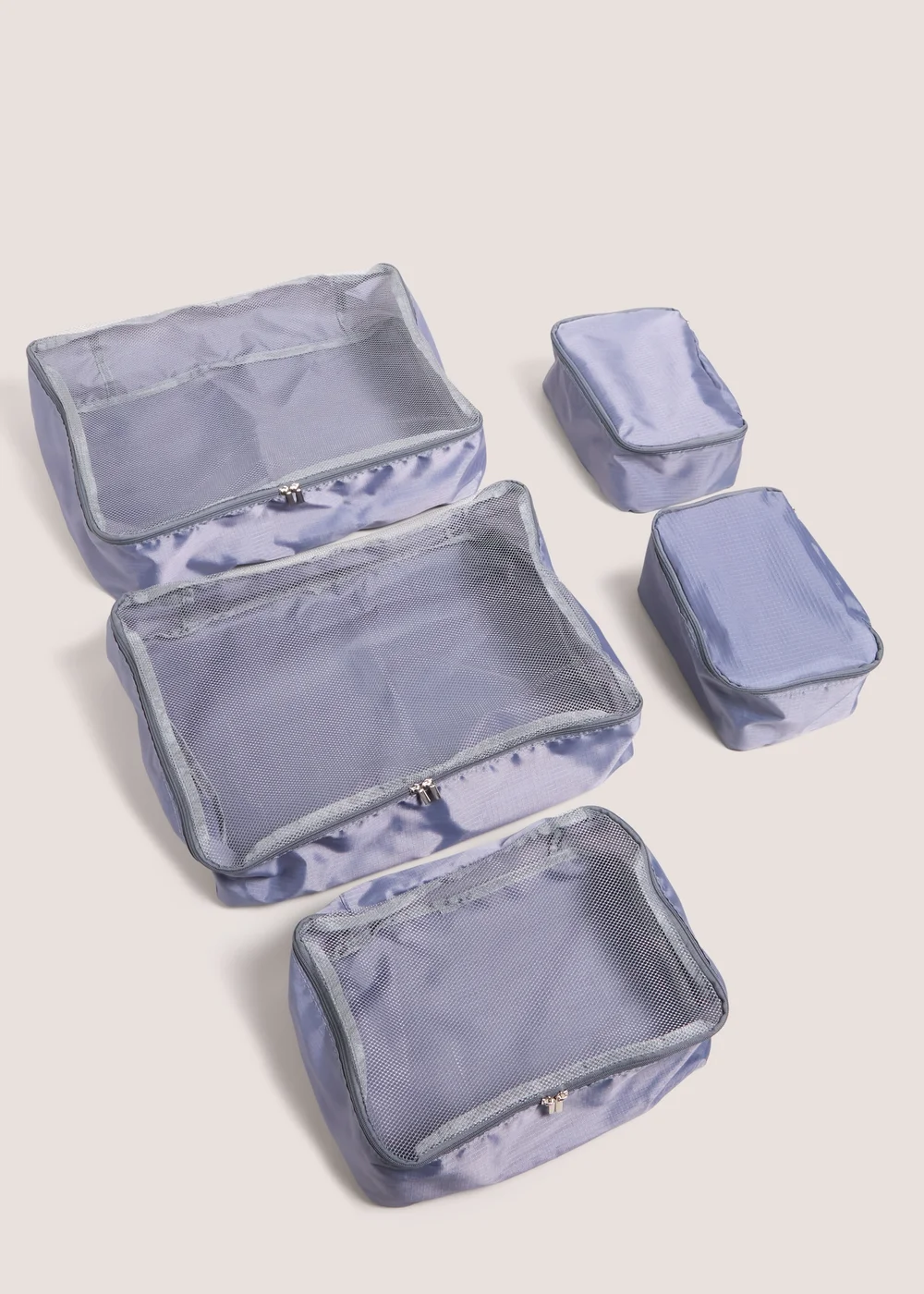 5 Pack Grey Packing Cubes Image 1