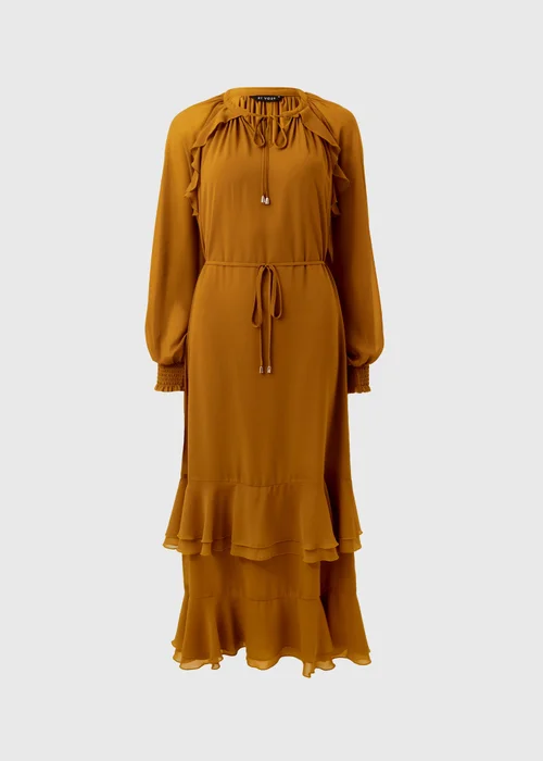 Et Vous Orange Frill Chiffon Maxi Dress - 8 Image 4