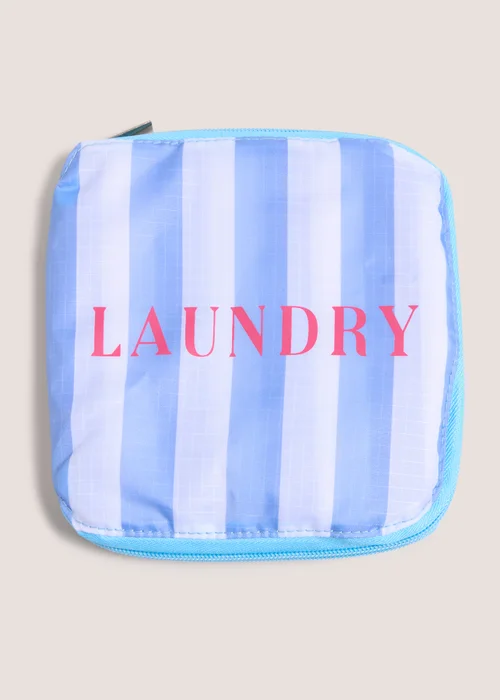 Blue Stripe Laundry Bag Image 1