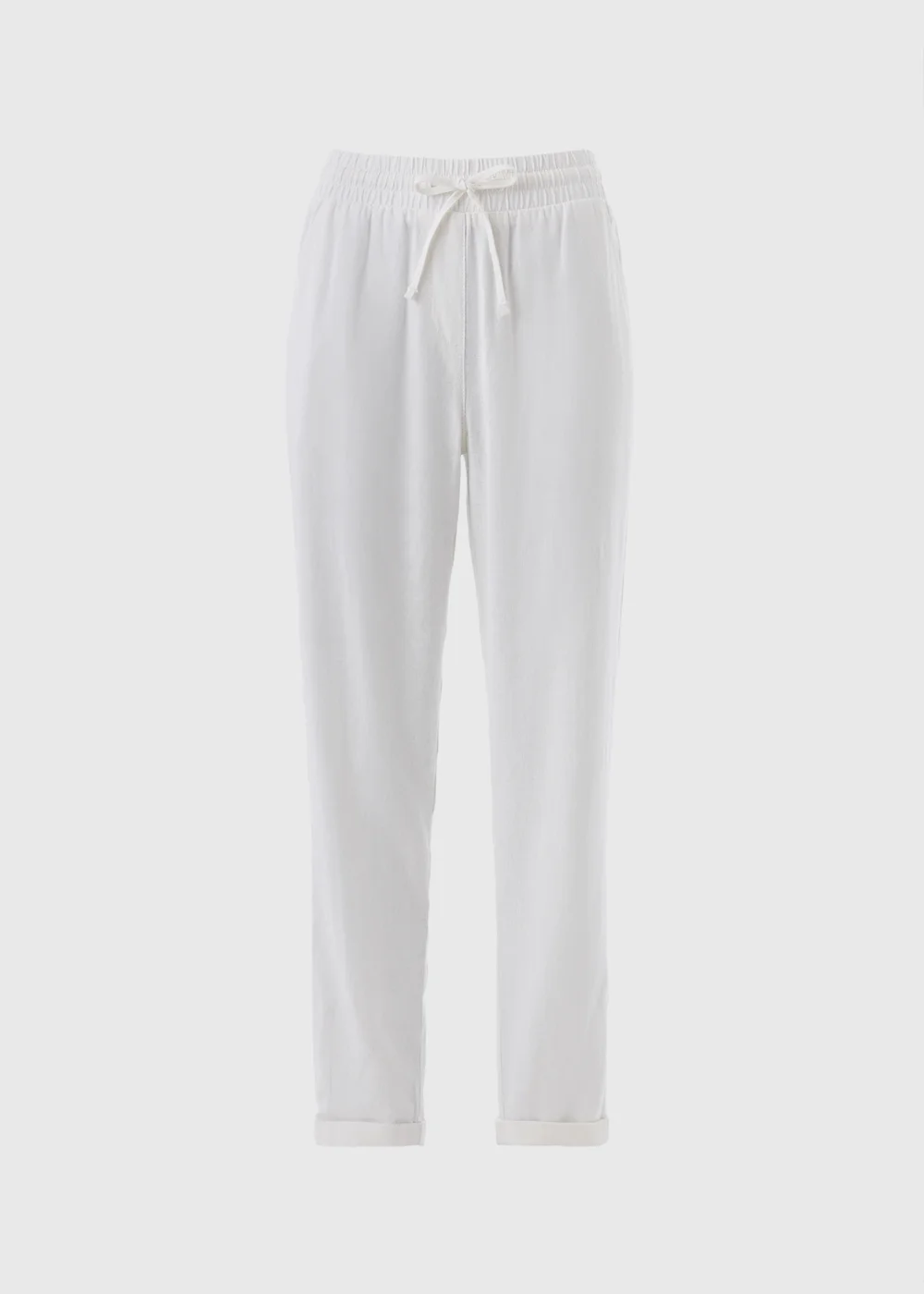Papaya Petite White Linen Blend Tapered Trousers - 6 Image 4