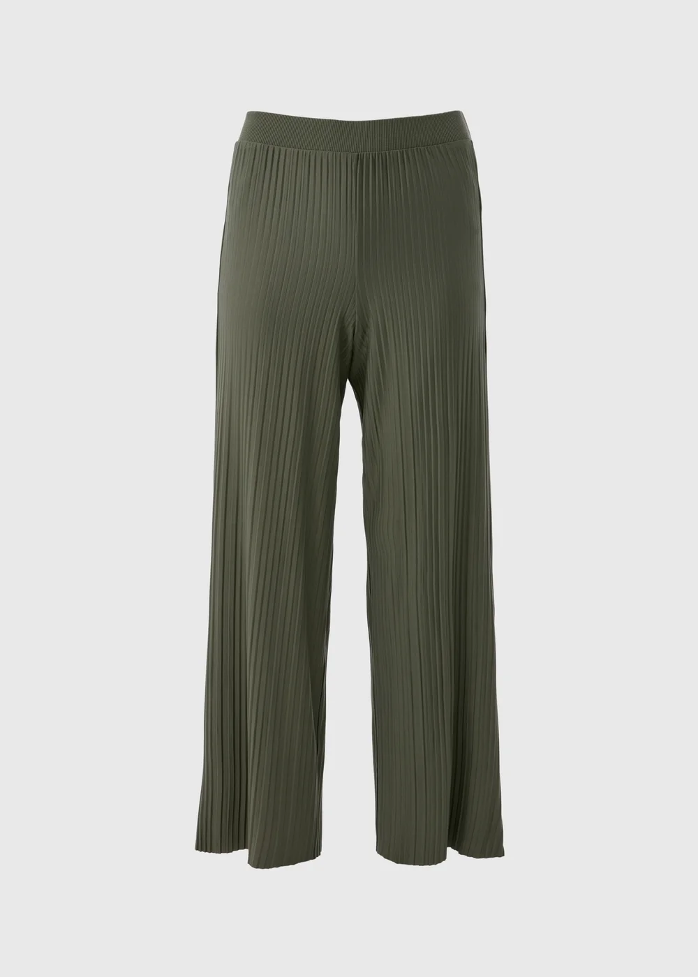 Papaya Petite Khaki Plisse Co Ord Wide Leg Trousers - 6 Image 1