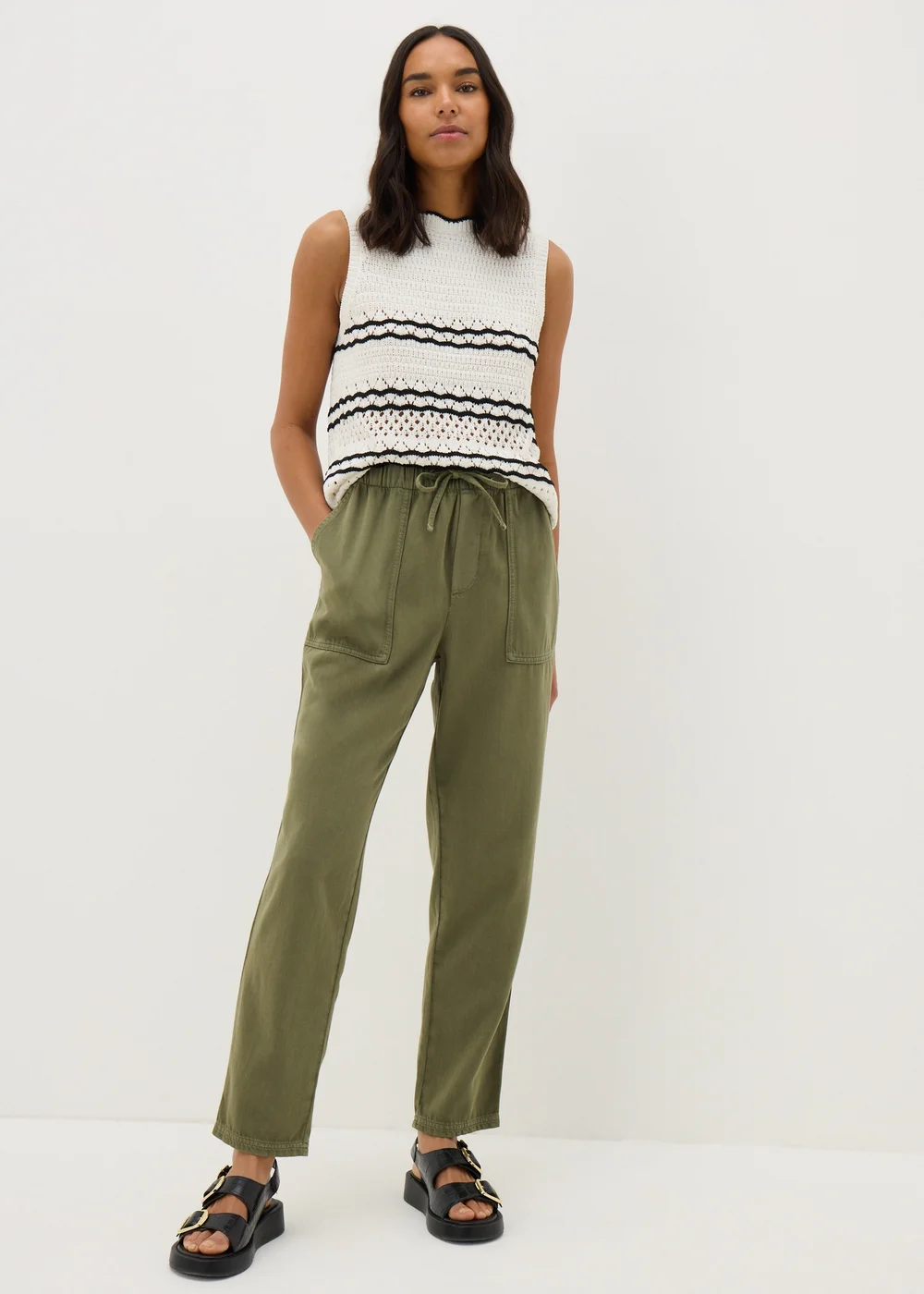 Papaya Petite Green Utility Jogger Trouser - Size 6 Image 1