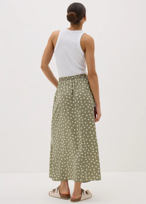 Sage Green Spot Flared Hem Midaxi Skirt - 8 Image 2
