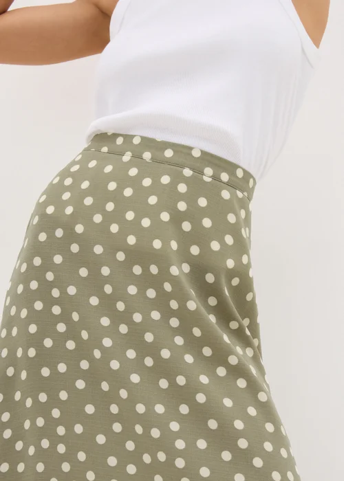 Sage Green Spot Flared Hem Midaxi Skirt - 8 Image 3
