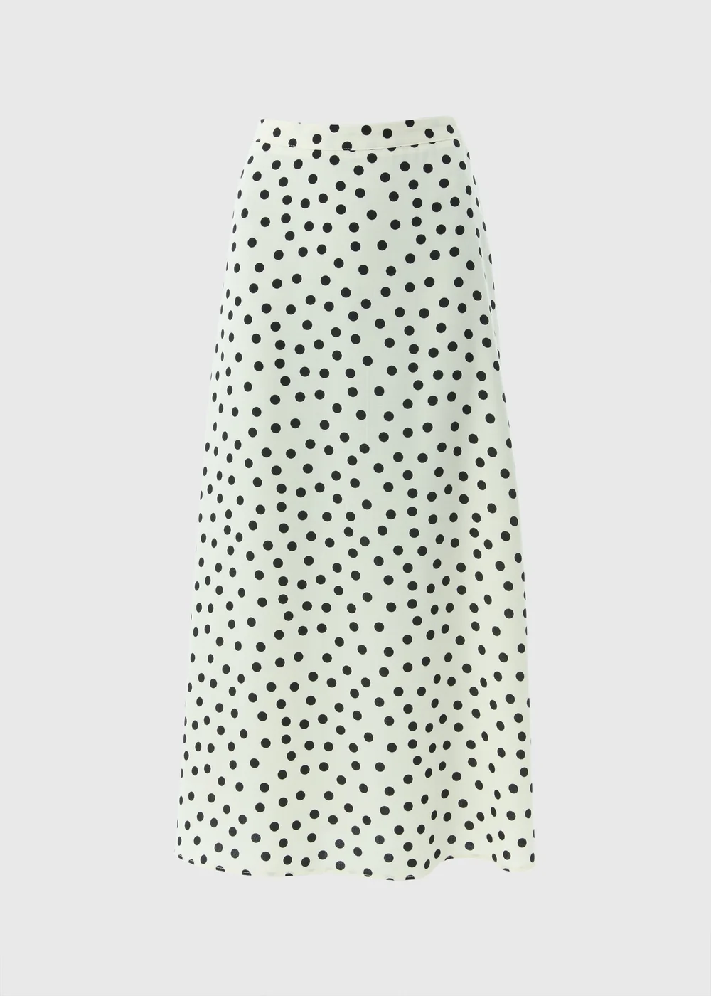 Cream Polka Dot Flared Midaxi Skirt - 8 Image 3
