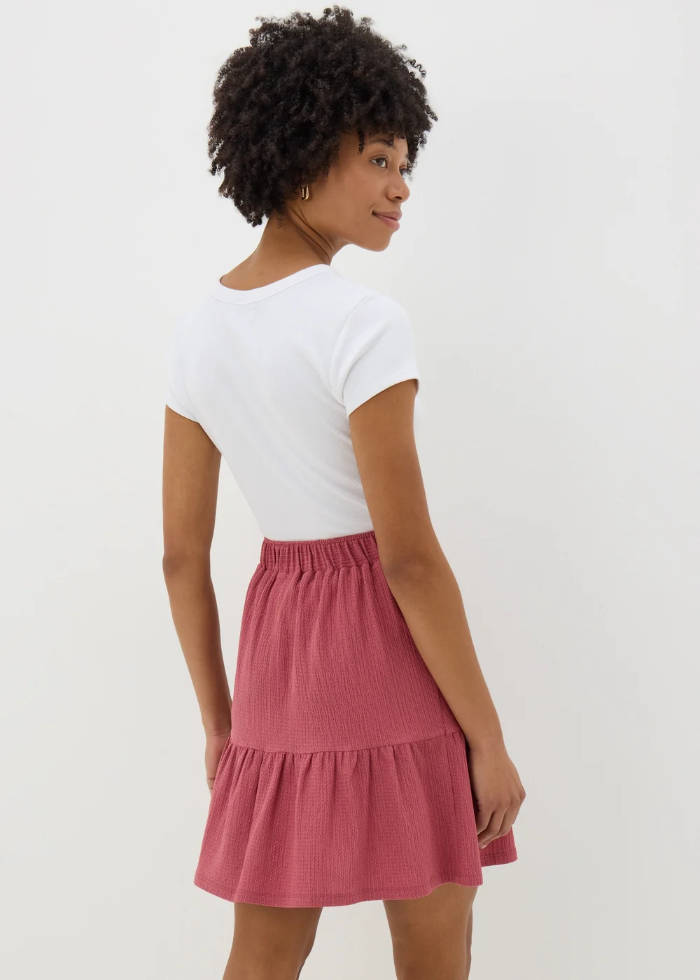 Raspberry Tiered Mini Skirt - 8 Image 2