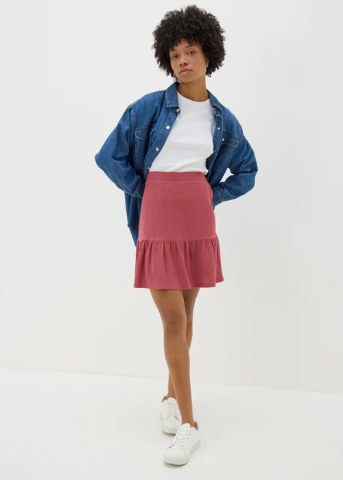 Raspberry Tiered Mini Skirt - 8 Image 1