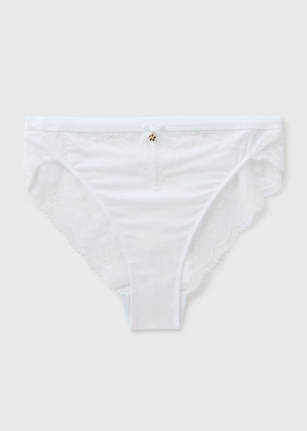 White Lace High Leg Knickers - 20 Image 1