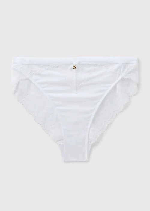 White Lace High Leg Knickers - 20 Image 1