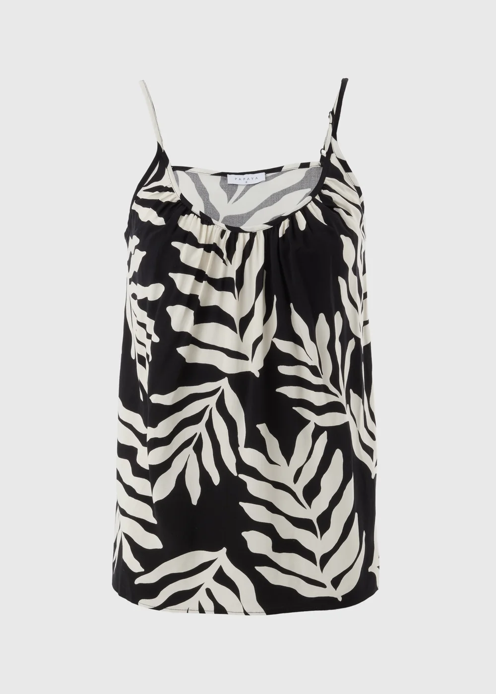 Black Monochrome Leaf Cami Top - 8 Image 3