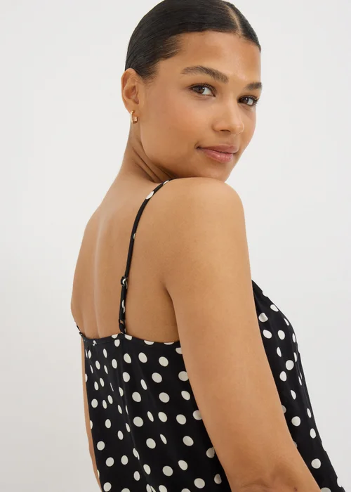Black Monochrome Spot Cami Top - 8 Image 3