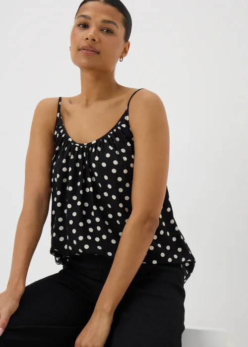 Black Monochrome Spot Cami Top - 8 Image 1
