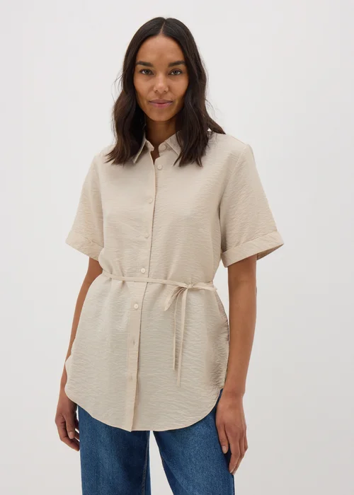 Stone Tie Waist Longline Shirt - 8 Image 1